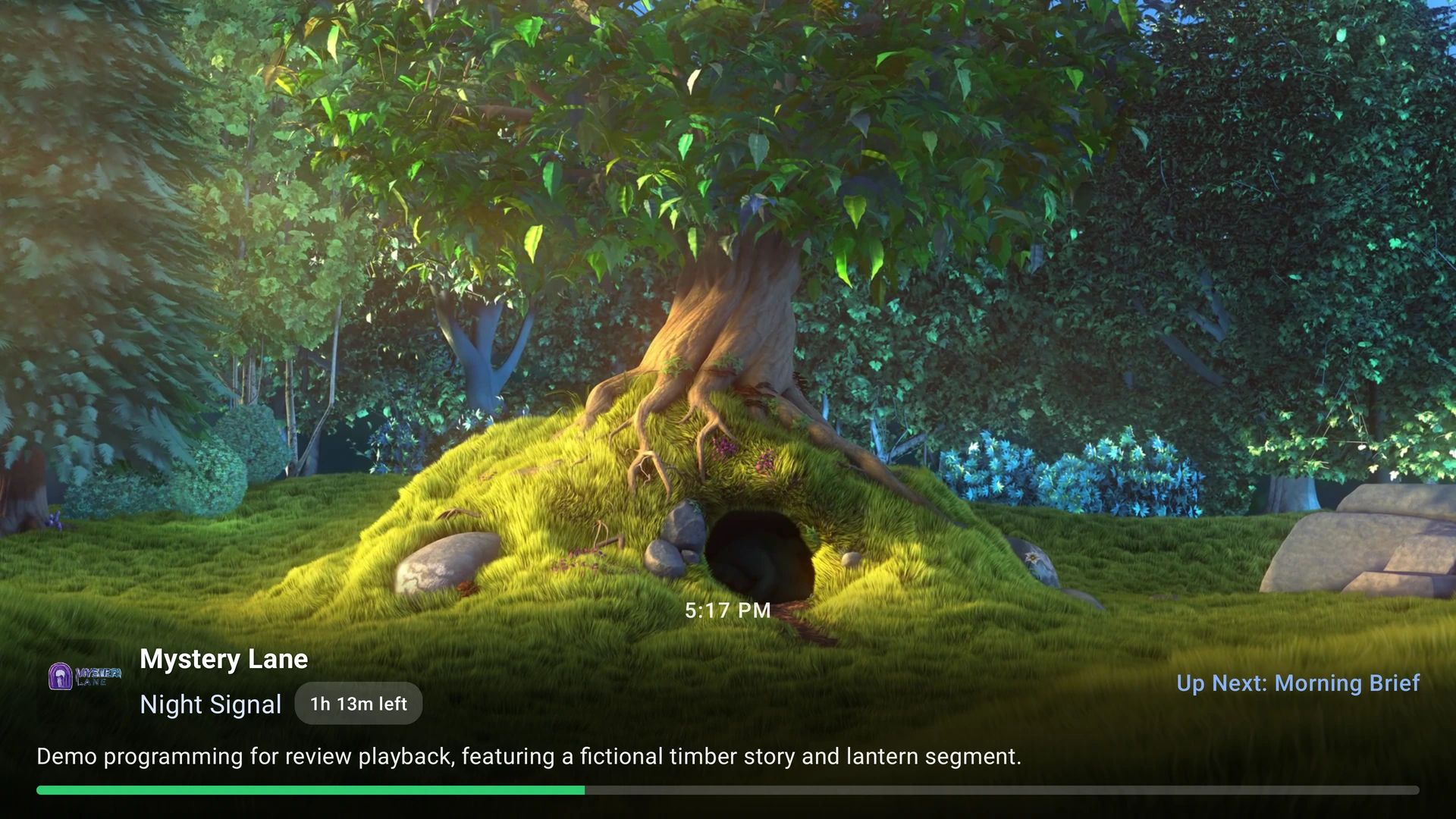 SluiceBox full-screen live TV playback